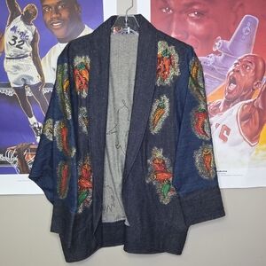 Pryor Creation Artistic Cardigan with Colorful Accents